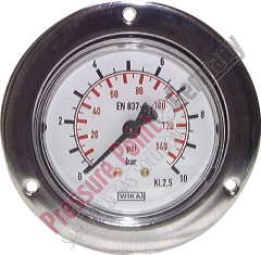 PPG Manometer; 0-315 bar, 63mm, mit Frontring;  G1/4, Anschluss hinten, ohne Glyzerin; Klasse 2,5