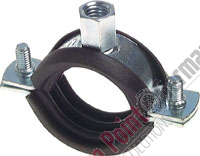 Pipe clamp, 16 - 19mm, Steel zinc plated with insert