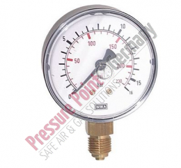 PPG pressure gauge; 0-16bar, NG 50mm, G1/4, bottom connection, without glycerine filling; class 1,6