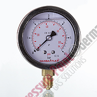 PPG Manometer; -1 bis 3 bar, 63mm,  G1/4, Anschl. unten, mit Glyzerin; Klasse 1,6