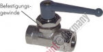 LP Brass ball valve, G 1/2, PN 20, panel mounting