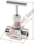 PPG needle shut-off valve, stainlessteel G1/4; 300 bar