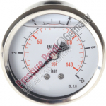 PPG Manometer; -1-+1,5 bar, 63mm, ohne Frontring;  G1/4, Anschl.hinten, mit Glyzerin; Klasse 1,6