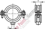 Rohrschelle 95 - 103mm,Stahl verzinkt mit Einlage