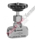 PPG needle valve, stainless steel 1.4571, G 3/8, DN 6; PN max. 400 bar